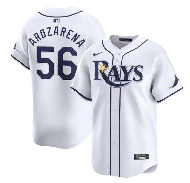 Men's Tampa Bay Rays #56 Randy Arozarena White Home Limited Stitched Baseball Jersey Dzhi
